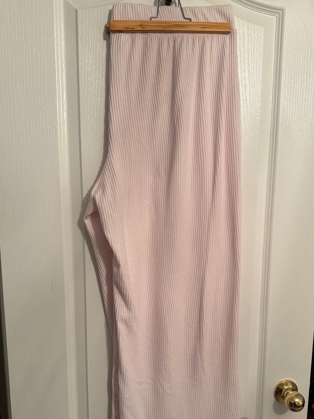 Addition Elle Pale Pink Ribbed Knit Lounge Pants